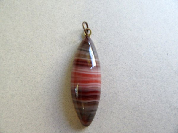 Genuine Banded Agate Pendant Vintage Jewelry