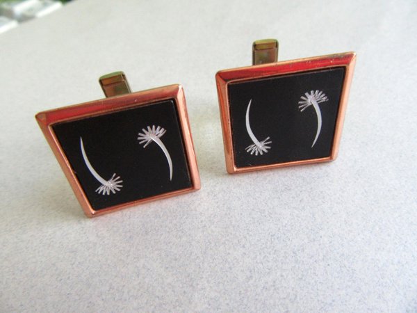 Vintage Copper Cufflinks  Mens Jewelry 1950's 