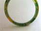 Bakelite Bangle Bracelet Ink Spot Prystal Green Yellow AS IS Vintage Costume Jewelry