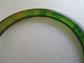 Bakelite Bangle Bracelet Ink Spot Prystal Green Yellow AS IS Vintage Costume Jewelry