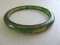 Bakelite Bangle Bracelet Ink Spot Prystal Green Yellow AS IS Vintage Costume Jewelry