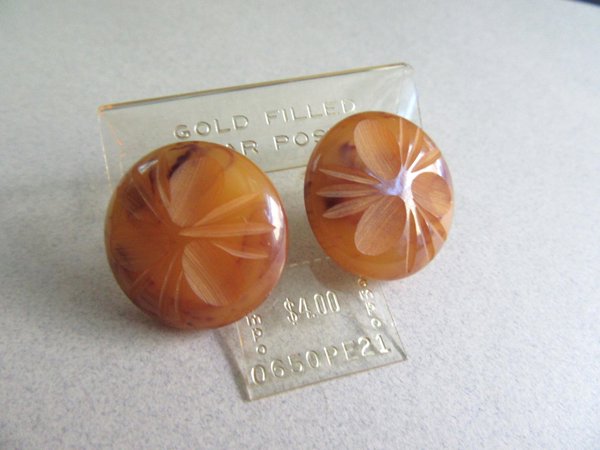 Bakelite Pierced Earrings Vintage Jewelry