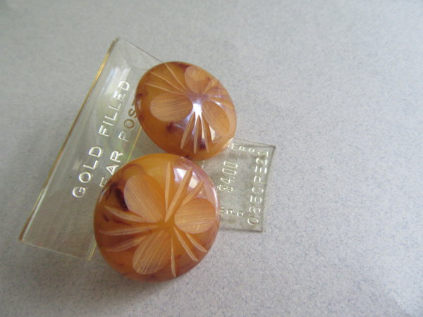 Bakelite Pierced Earrings Vintage Jewelry