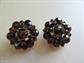 Genuine Bohemian Garnets Clip Earrings NORM Signed Fine Gemstone Jewelry Merlot Color