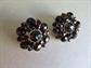 Genuine Bohemian Garnets Clip Earrings NORM Signed Fine Gemstone Jewelry Merlot Color