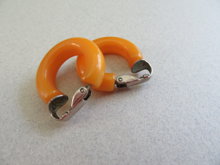 Bakelite Earrings Butterscotch Vintage Jewelry 