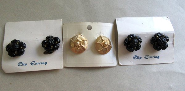 1950's Earrings Lot Hong Kong Vintage Jewelry
