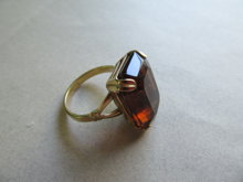 Avon Brown Glass Stone Ring Vintage Jewelry 