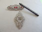 Art Deco Victorian Rhinestone Bar Pin Jewelry Lot Destash Pins Pendant Repurpose Vintage Costume Jewelry