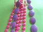 Mod Pink and Purple Long Necklace Beads Vintage Costume Jewelry 1960's Accessories