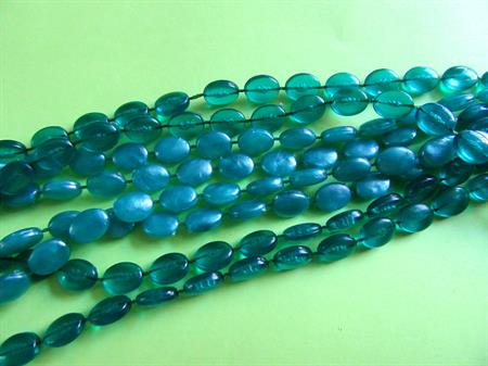 Mod Long Necklace  Beads Ocean Blue Vintage Costume Jewelry 1960's Accessories Twiggy Go Go