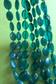 Mod Long Necklace  Beads Ocean Blue Vintage Costume Jewelry 1960's Accessories Twiggy Go Go