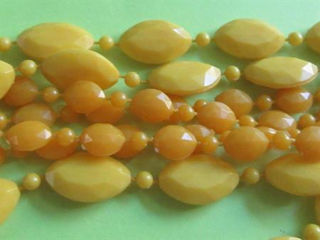 1960's Mod Long Yellow Necklace Vintage Jewelry 