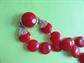 Mod 1960's Lipstick Red Long Necklace Hong Kong Vintage Costume Jewelry 60's Accessories