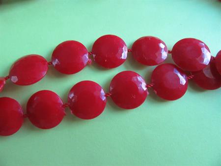 Mod 1960's Red Necklace Hong Kong Vintage Jewelry