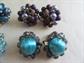 Blue Cluster Earrings Lot Clip On Germany Hong Kong Japan 1950's Signed Costume Jewelry '50's Accessories 