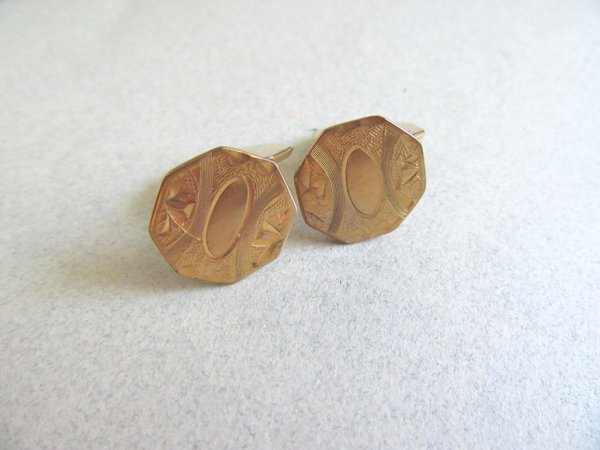 Victorian Cufflinks HWK Co Antique Mens Jewelry 