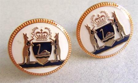 Australian Coat of Arms Cufflinks A.J. Parkes Mens Vintage Jewelry 