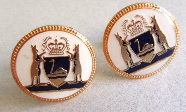 Australian Coat of Arms Cufflinks A.J. Parkes Mens Vintage Jewelry 