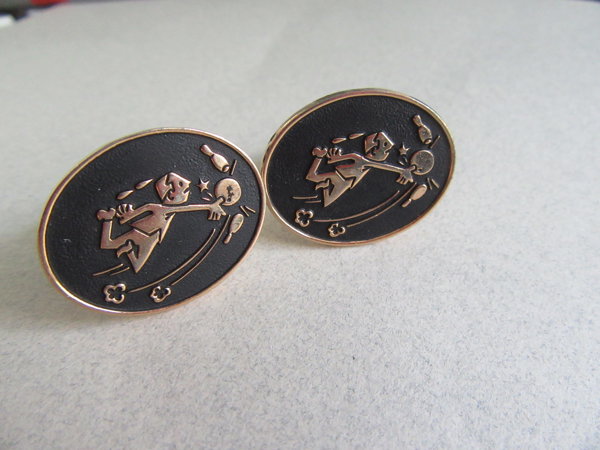 Vintage Bowling Cufflinks 1950's Mens Jewelry 