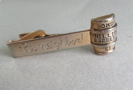 Narragansett Brewing Commemorative Tie Bar 1 Million Barrels Hi Neighbor! Breweriana Beer Memorabilia Mens Jewelry