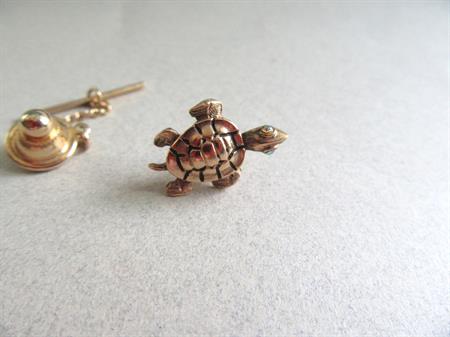 Tortoise Tie Tac Bobbing Head Turtle  Mens Vintage Jewelry Tie Accessories