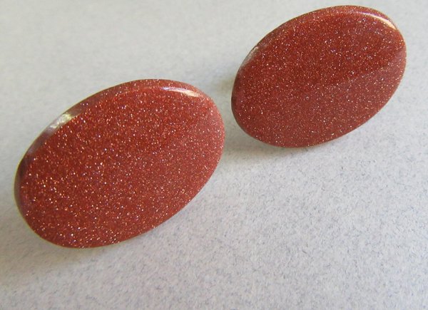 Genuine Goldstone Cufflinks  Mens Vintage Jewelry 