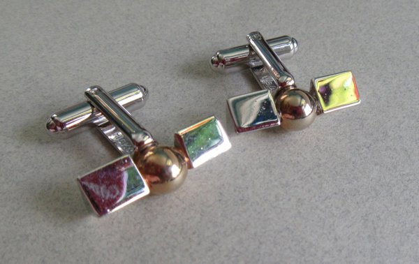 Hickok Signed Cufflinks  Mens Vintage Jewelry
