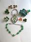 St Patricks Day Jewelry Lot Shamrock Earrings Claudaugh Key Ring  Leprechaun  Pin  Bracelet Costume Jewelry