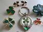 St Patricks Day Jewelry Lot Shamrock Earrings Claudaugh Key Ring  Leprechaun  Pin  Bracelet Costume Jewelry