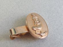 1950's Skinny Tie Clip Aladdin Genie in Lamp Mens Vintage Jewelry