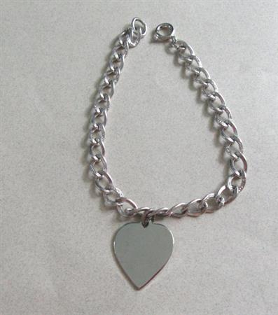 Sterling Silver Heart Charm Bracelet 8.0 Grams  Fine Vintage Jewelry Smaller Wrist 