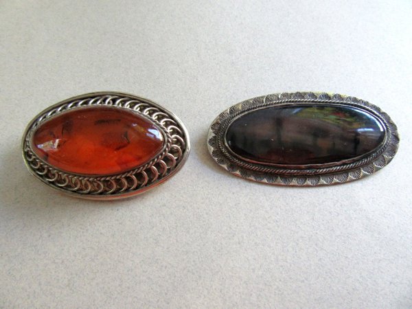 Sterling Silver Pins Gemstone Nees Repair Vintage Jewelry 
