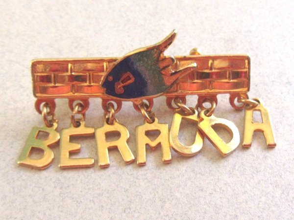 Bermuda Charm Pin Vintage Jewelry Caribbean Vacation Cruise