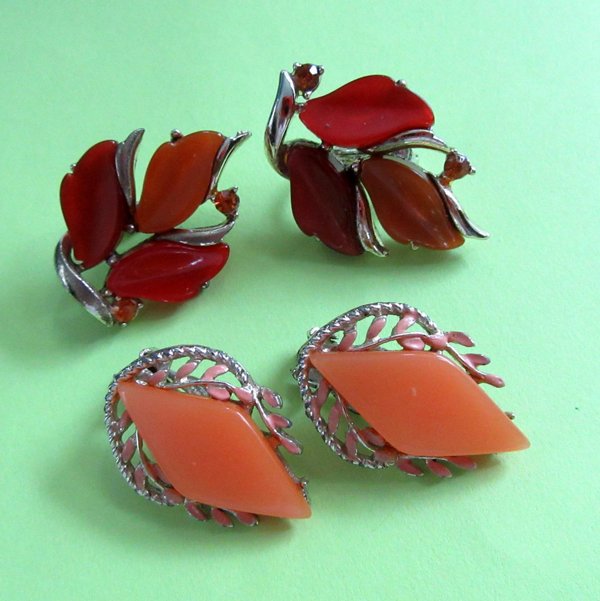 1950's Coro Lucite Earrings  Vintage Jewelry 