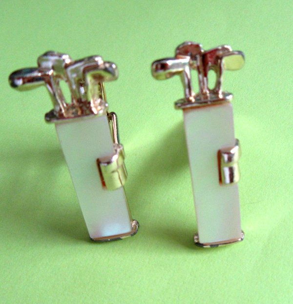 1950's Golf Cufflinks Golfing Mens Vintage Jewelry 