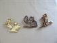 Cat Pin Lot Kitty Bowling Danecraft AJC  Figural Costume Jewelry Vet Gift Anthropomorphic