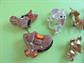 Critter Pin Lot Mouse Poodle Mamselle Cat Tremblant Donkey Democrat Dems Vintage Costume Jewelry Figural