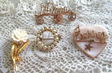 1940's Jewelry Lot Wire Sweetheart Pins 