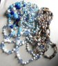 Vintage Blue Glass Beads Lot Jewelry Making Crafting Destash