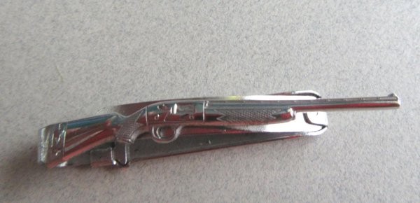Anson Sterling Silver Rifle Tie Bar Mens Vintage Jewelry 