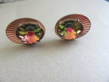 1970's Dante Rivoli Crystal Cufflinks Mens Vintage Jewelry 