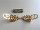 RARE Pierre Signed Rhinestone Dress Clip Pin Duette with Cage Costume Jewelry