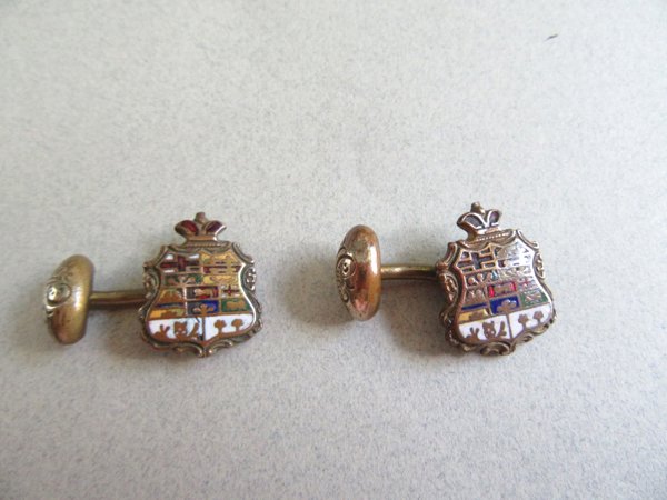 Victorian Crest Shield Cufflinks Mens Jewelry 