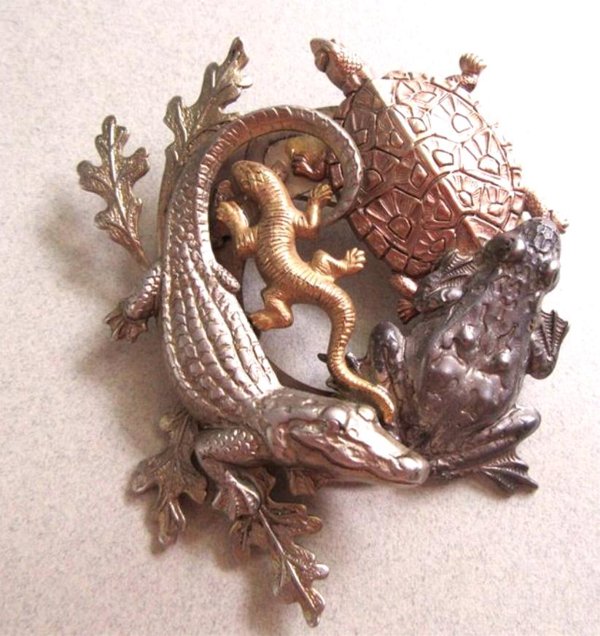 Swamp Critters Pin Vintage Jewelry