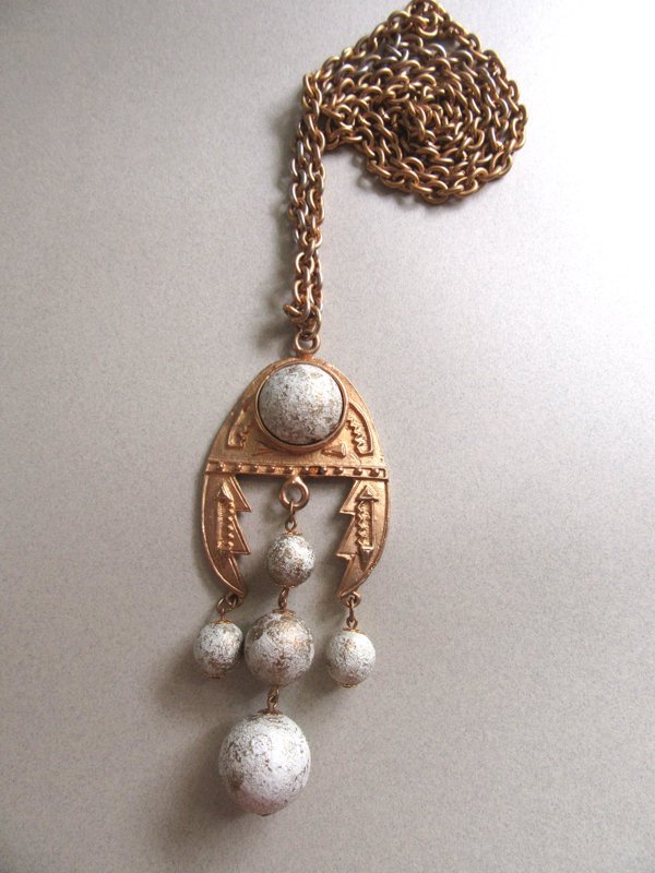 Vintage Tribal Necklace Egyptian Revival Mayan 