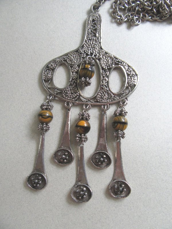 1960's Tribal Bohemian Necklace Vintage Jewelry 