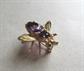 10k Gold Amethyst and Emerald Bee Pin Fine Jewelry Save Our Bees 3.3 Grams