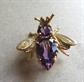 10k Gold Amethyst and Emerald Bee Pin Fine Jewelry Save Our Bees 3.3 Grams