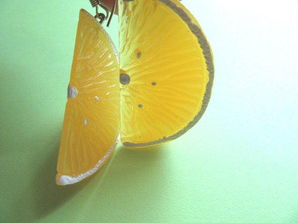 Lemon Slice Pierced Earrings Never Worn 